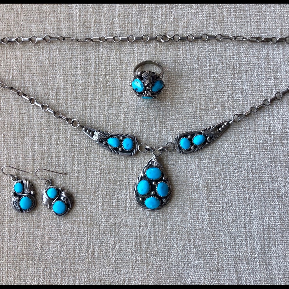 NWOT sterling and turquoise jewelry set
